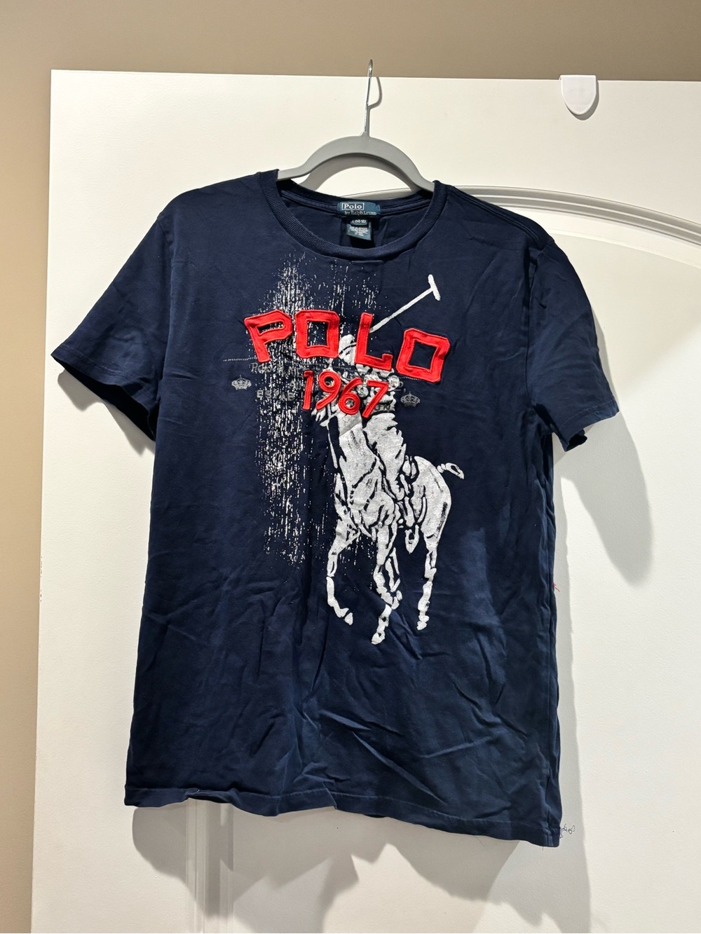 Ralph Lauren Navy Short-Sleeve Tee with Red POLO 1967 and White Polo Graphic